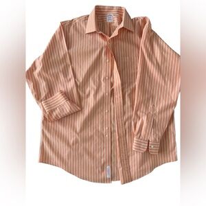 Brooks Brothers peach & white pinstripe